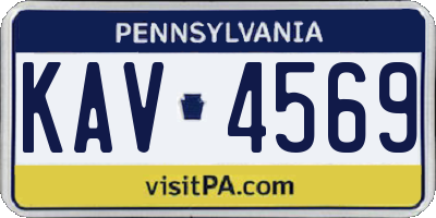 PA license plate KAV4569