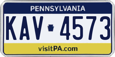 PA license plate KAV4573
