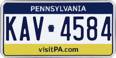 PA license plate KAV4584