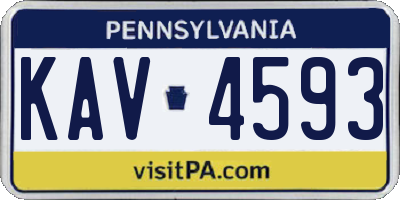 PA license plate KAV4593
