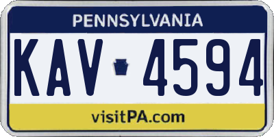PA license plate KAV4594