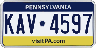 PA license plate KAV4597