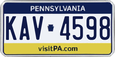 PA license plate KAV4598