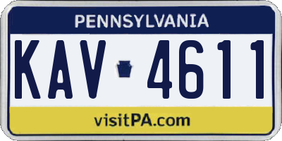 PA license plate KAV4611