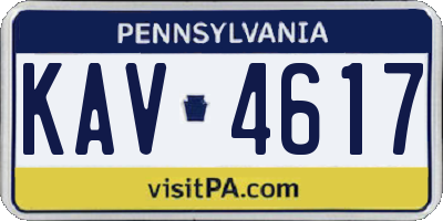 PA license plate KAV4617
