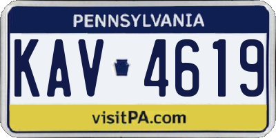 PA license plate KAV4619