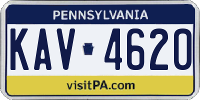 PA license plate KAV4620