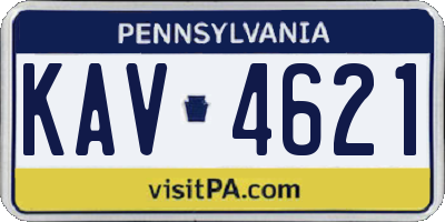 PA license plate KAV4621