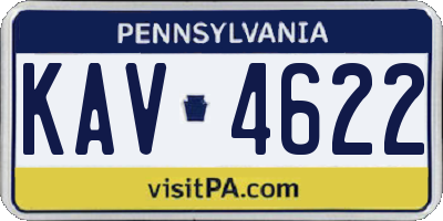 PA license plate KAV4622