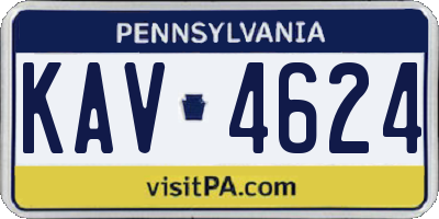 PA license plate KAV4624