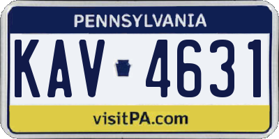 PA license plate KAV4631