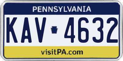 PA license plate KAV4632