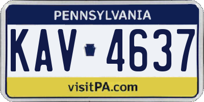 PA license plate KAV4637