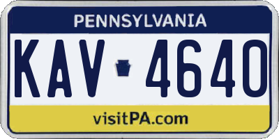 PA license plate KAV4640