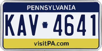 PA license plate KAV4641