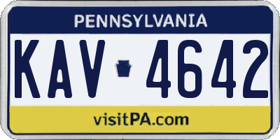 PA license plate KAV4642