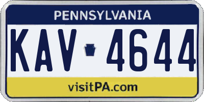PA license plate KAV4644