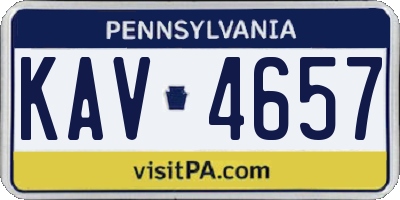 PA license plate KAV4657