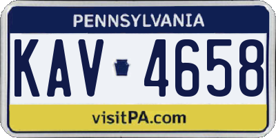 PA license plate KAV4658