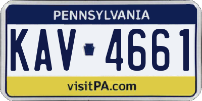 PA license plate KAV4661