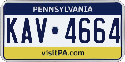 PA license plate KAV4664