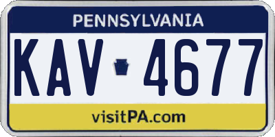 PA license plate KAV4677