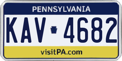 PA license plate KAV4682
