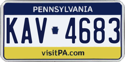 PA license plate KAV4683