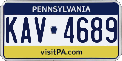 PA license plate KAV4689