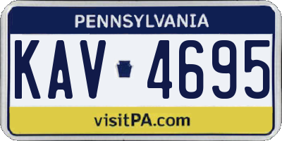 PA license plate KAV4695