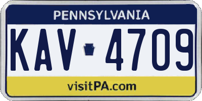 PA license plate KAV4709