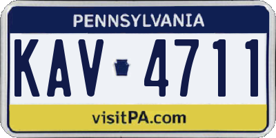 PA license plate KAV4711