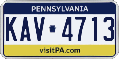 PA license plate KAV4713