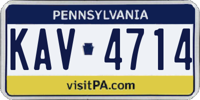 PA license plate KAV4714