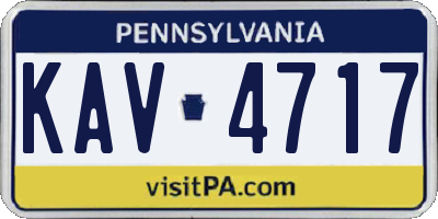 PA license plate KAV4717
