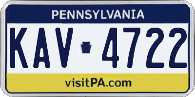 PA license plate KAV4722