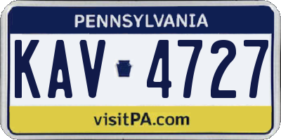 PA license plate KAV4727