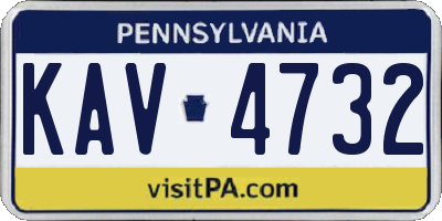 PA license plate KAV4732