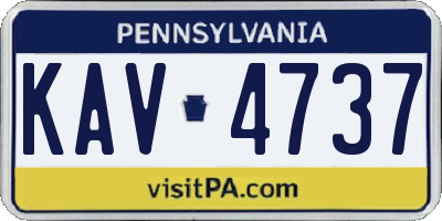 PA license plate KAV4737