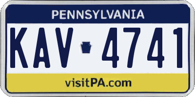 PA license plate KAV4741