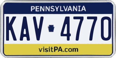 PA license plate KAV4770