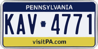 PA license plate KAV4771