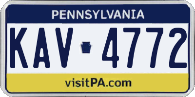 PA license plate KAV4772