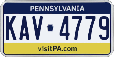 PA license plate KAV4779