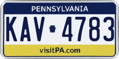 PA license plate KAV4783