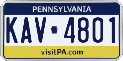 PA license plate KAV4801
