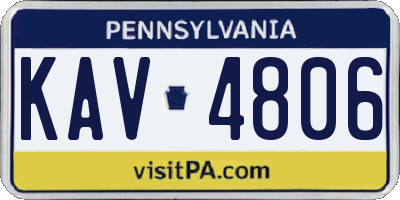PA license plate KAV4806