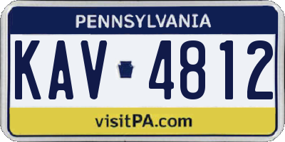 PA license plate KAV4812