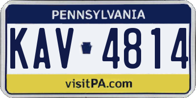 PA license plate KAV4814