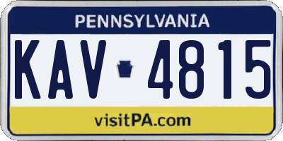 PA license plate KAV4815